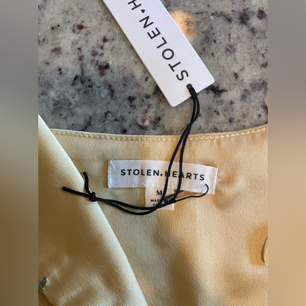 NWT Yellow Off-Shoulder Women's corset Top size M - Picture 5 of 7